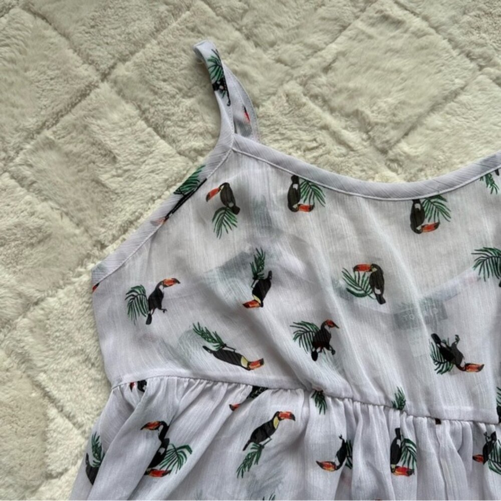 Torrid | Chiffon Peplum Toucan Print Babydoll Tank | Size 00 - Picture 6 of 11